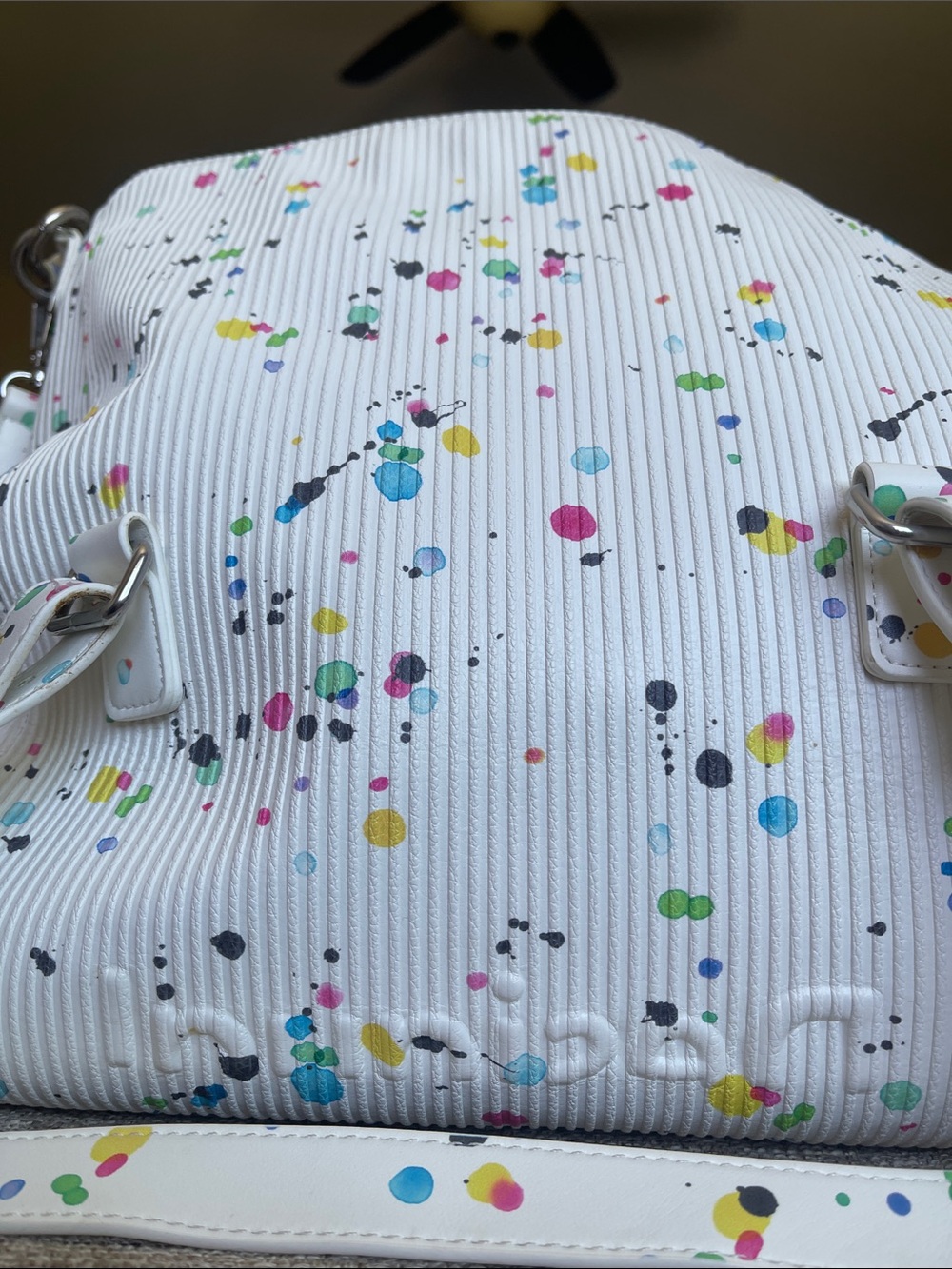 Desigual White Multicolor Splash Tote Bag